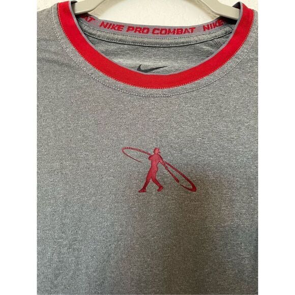 Nike Pro Combat Dri Fit Fitted Baseball Shirt - Picture 3 of 6